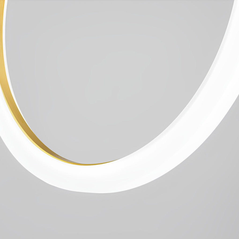 Floating Halo Rings Staircase Chandelier, Iron and Acrylic Light 5