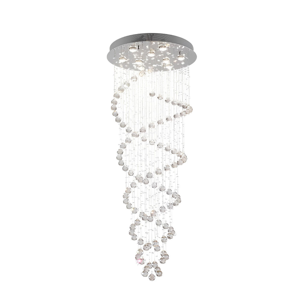 Double Spiral Crystal Staircase Chandelier, Stainless Steel Light 5