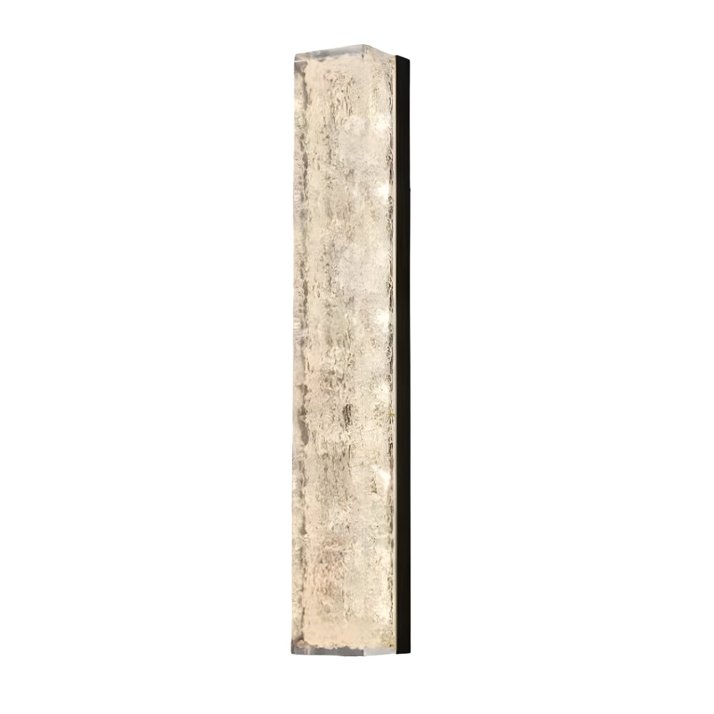 Ice Resin Wall Sconce, Brass Frame Rectangular Wall Light