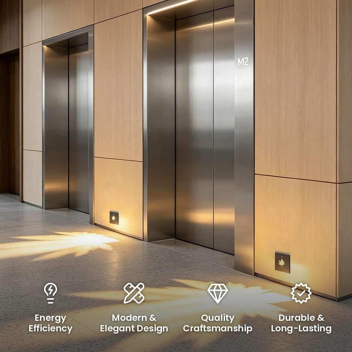 Leaf Pattern Motion Sensor Step Light: energy efficiency, modern and elegant design, quality craftsmanship, durable and long-lasting
