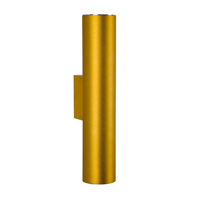 Simple Aluminum Cylindrical 2-Light Wall Sconce Lamp