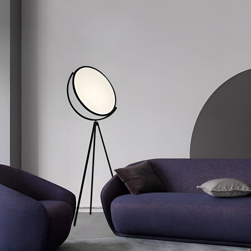 Rotating Tripod Floor Lamp, Black Metal LED Standing Light, view 3