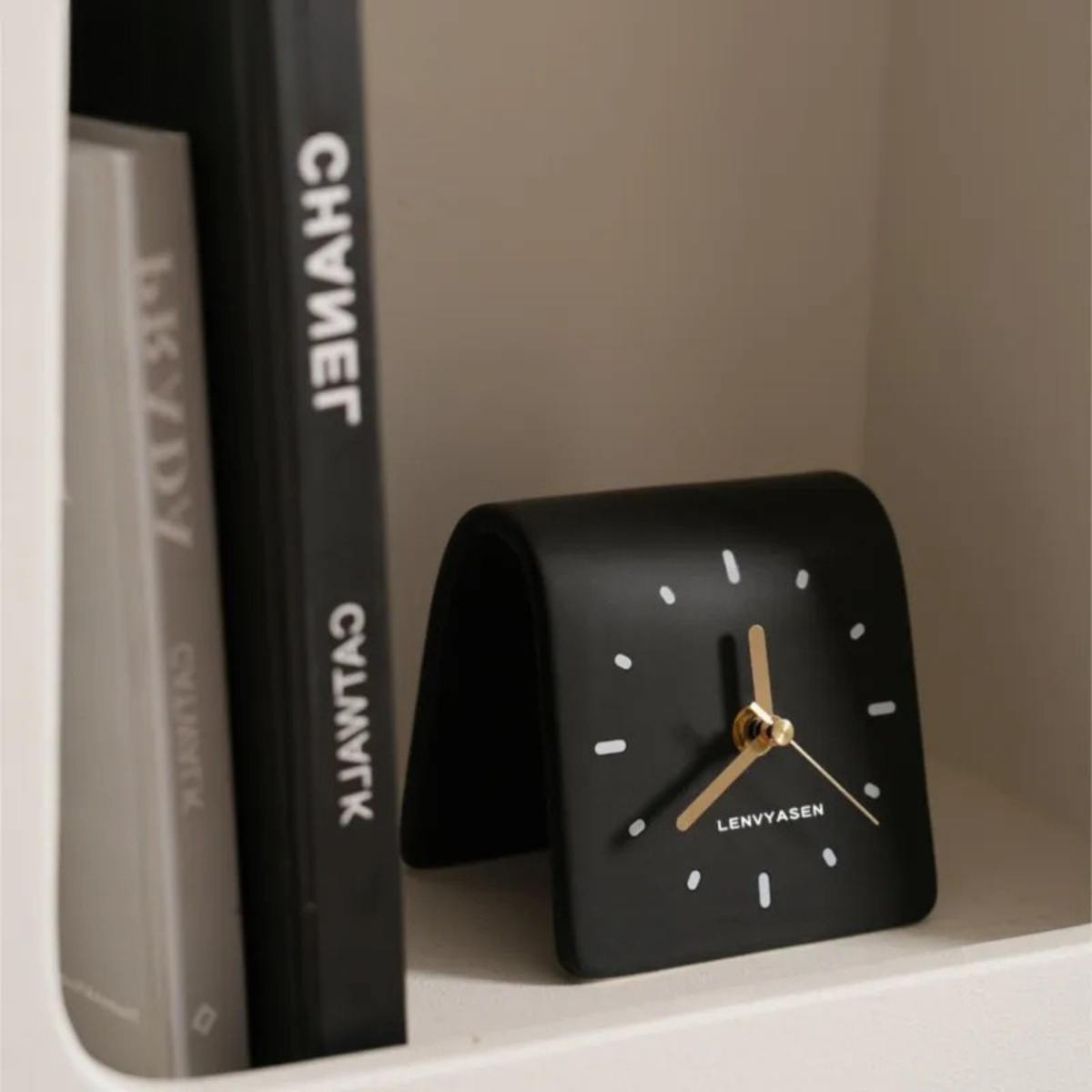 Ceramic Desk Clock, Silent Minimalist Square Table Clock