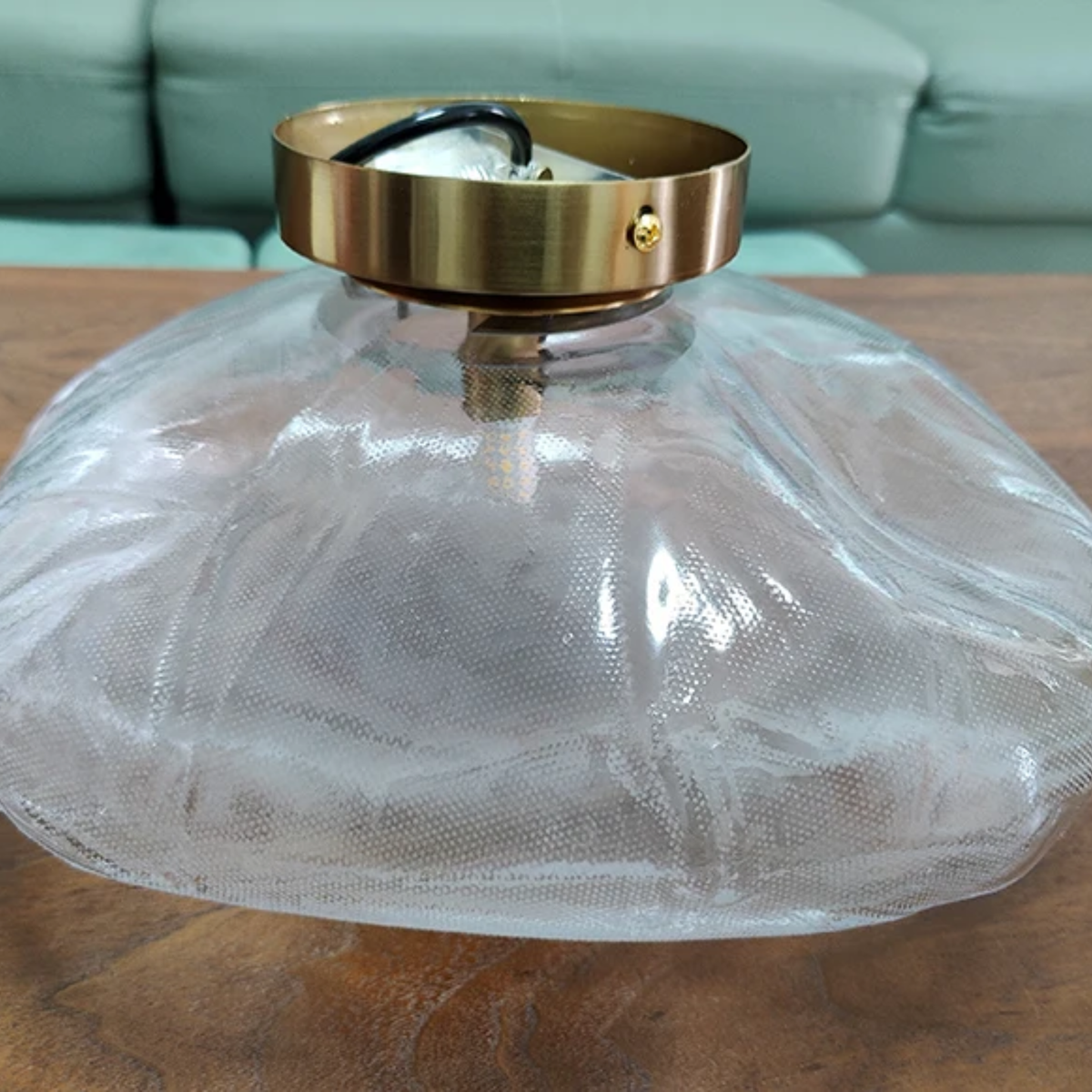 Cloud Shaped Glass Pendant Light, Smoky Gray, Clear or Amber