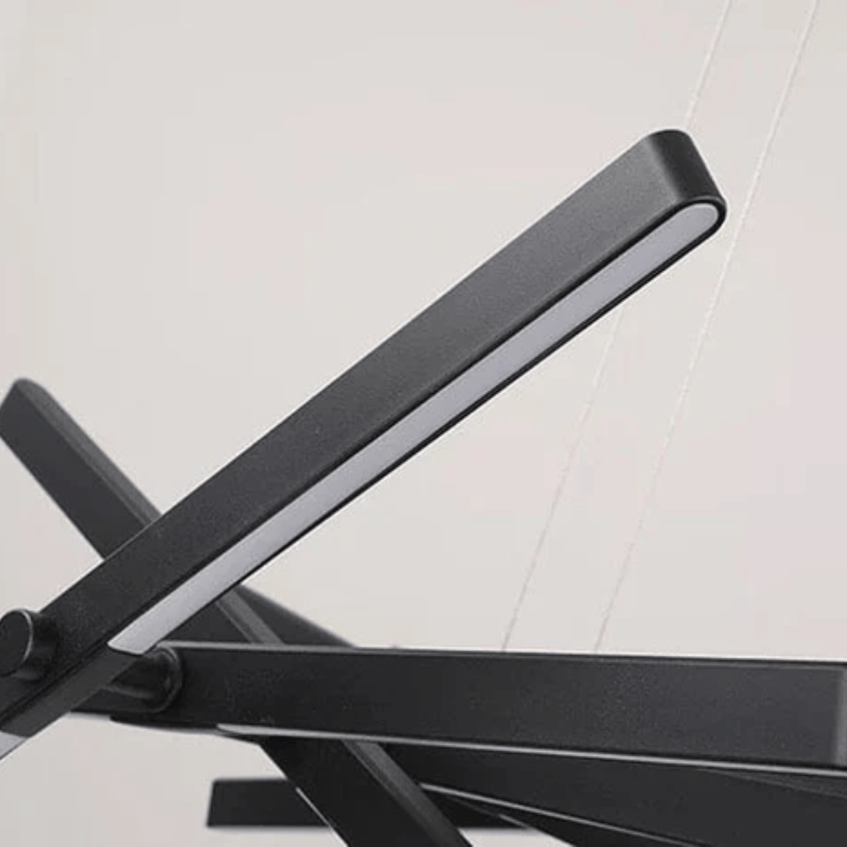 Black Rotating Bar LED Chandelier, Sculptural Linear
