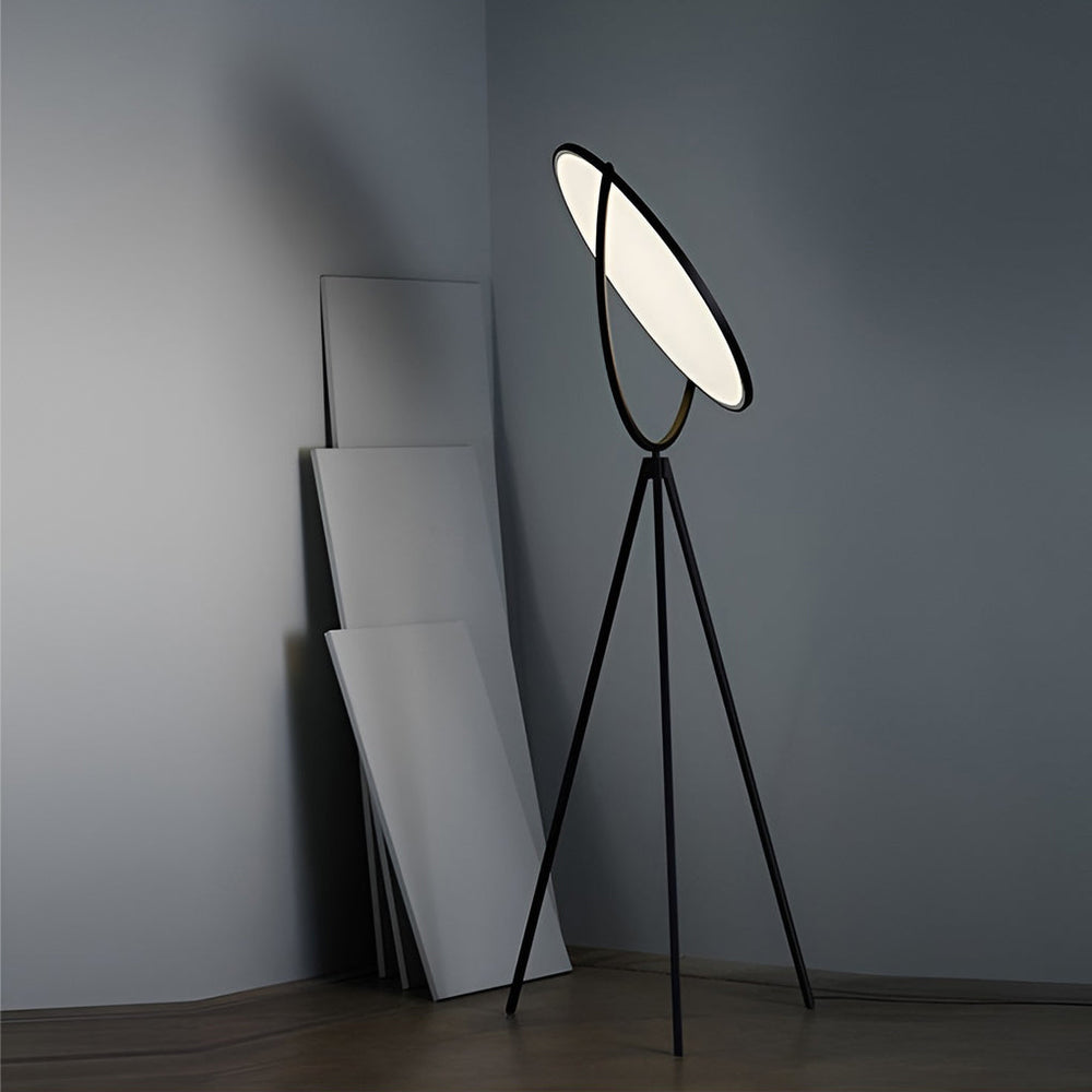 Rotating Tripod Floor Lamp, Black Metal LED Standing Light, view 4