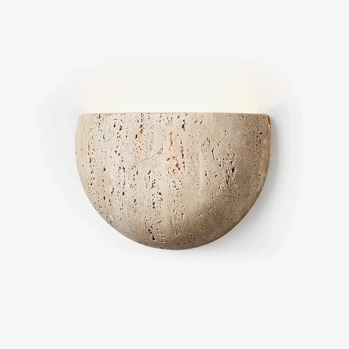 Natural Travertine Stone Wall Sconce, Wabi Sabi Light