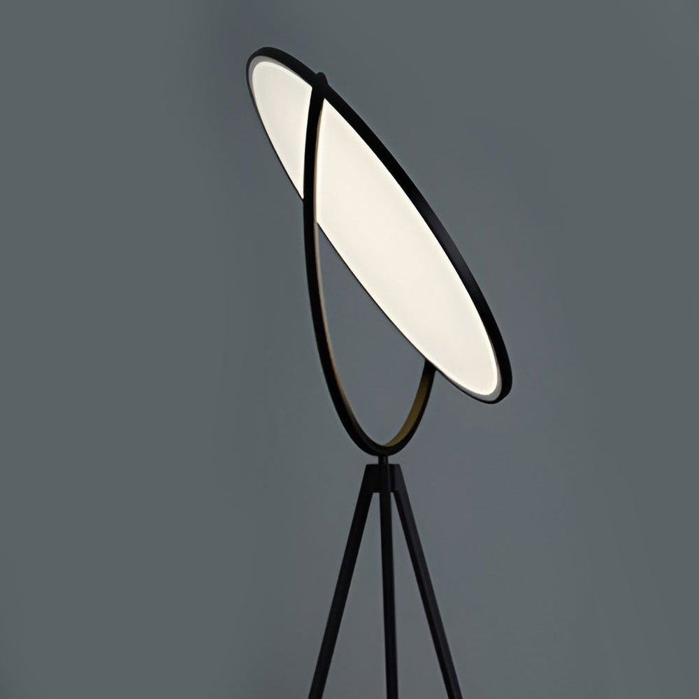 Rotating Tripod Floor Lamp, Black Metal LED Standing Light, view 6