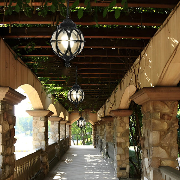 Metal Orb Outdoor Pendant