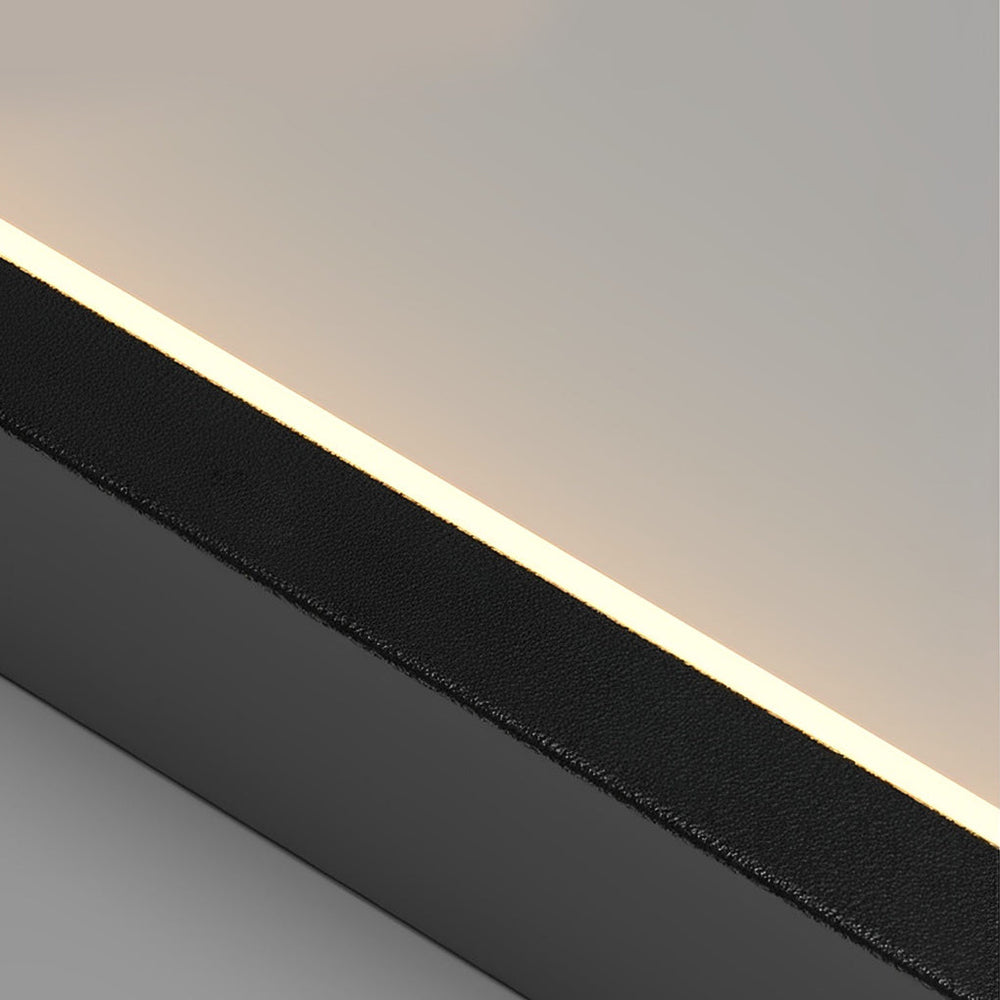 Rectangular Frame Stair Chandelier, Black Aluminum LED