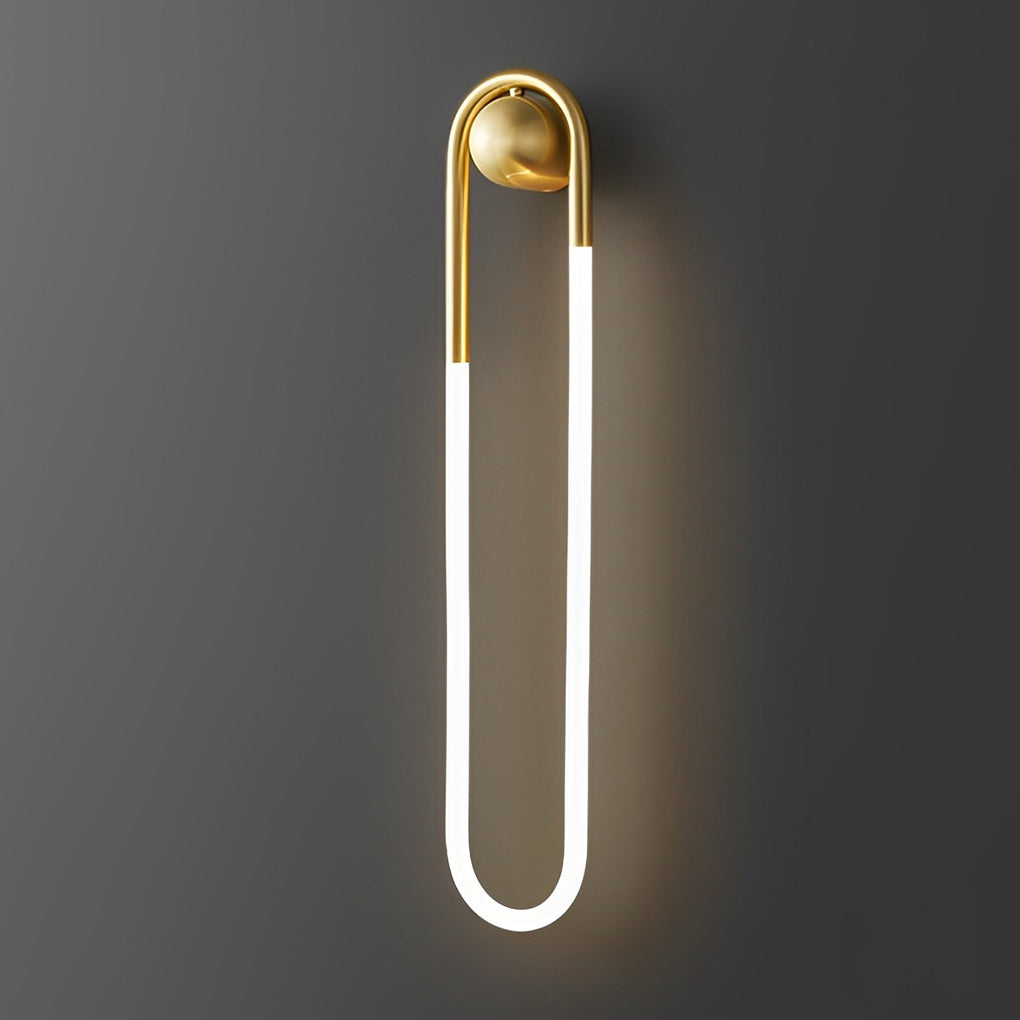 Oval Loop Wall Sconce, Brushed Copper Minimalist Wall Light