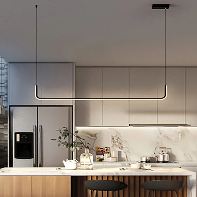 Gold Linear Strip Pendant Light