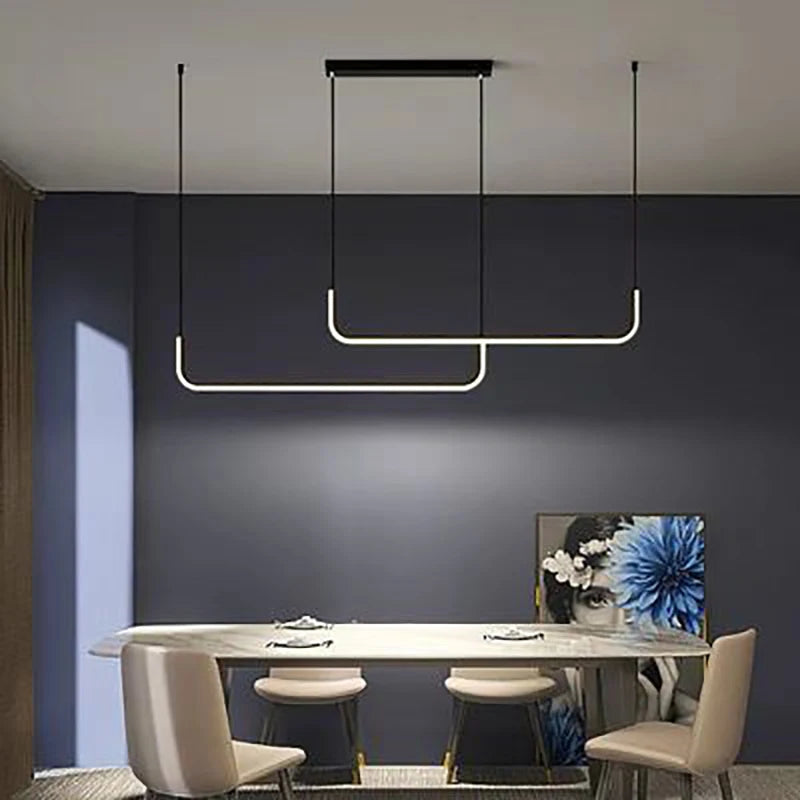 Gold Linear Strip Pendant Light