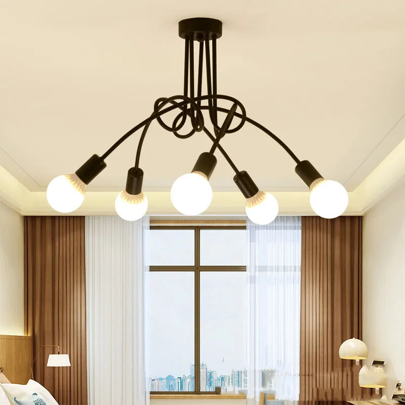 Wrought Iron Retro Cage Chandelier