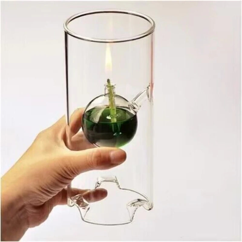 Vintage Glass Hurricane Candle Lamp