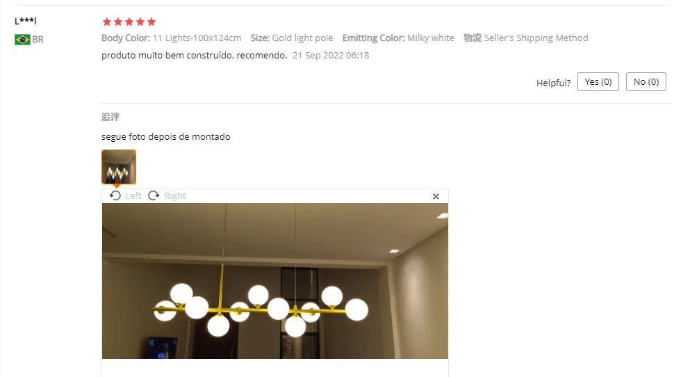 Gold Glass Ball Pendant Light