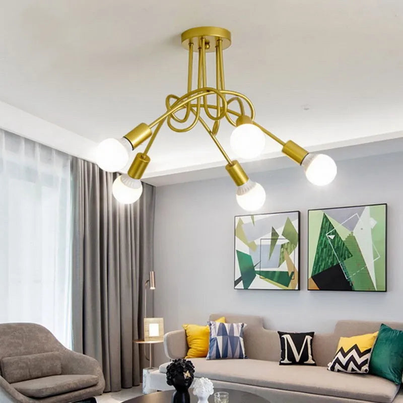 Wrought Iron Retro Cage Chandelier