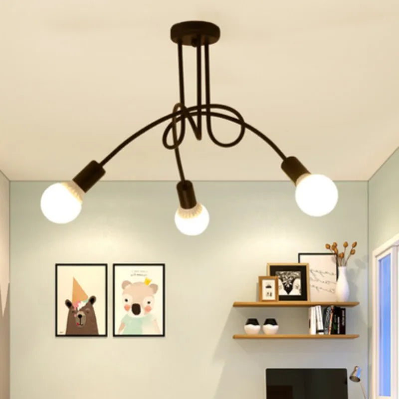 Wrought Iron Retro Cage Chandelier