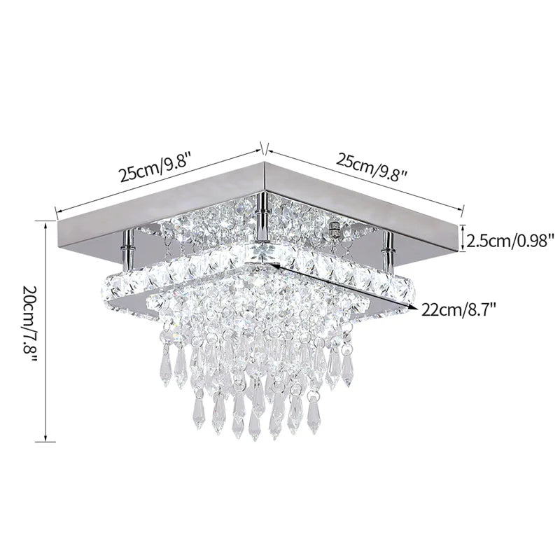 Modern K9 Led Crystal Ceiling Lamp Smart Chandelier Pendant Light Ring