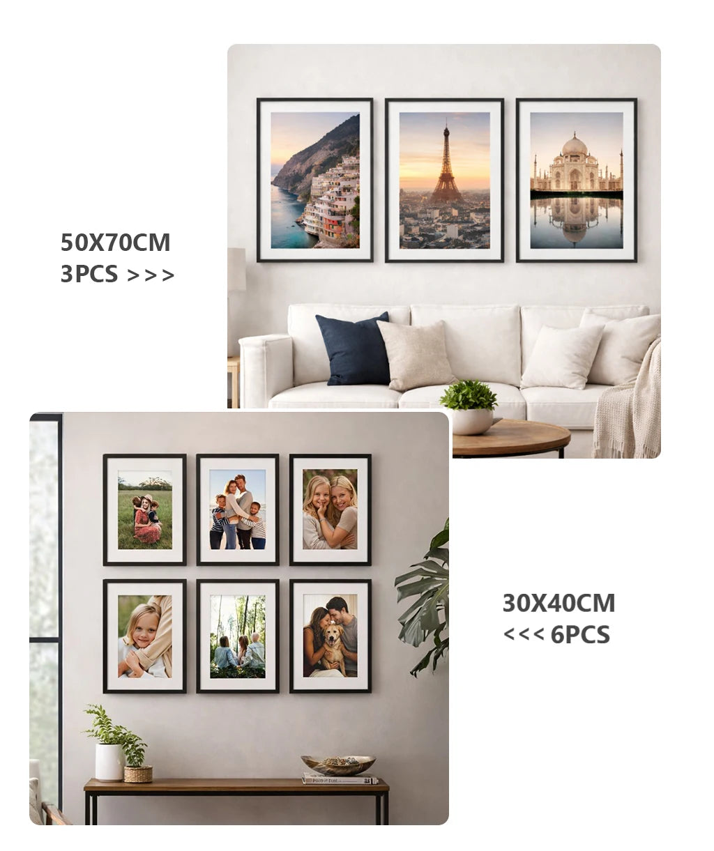 Black Aluminum Gallery Frame Set of 3