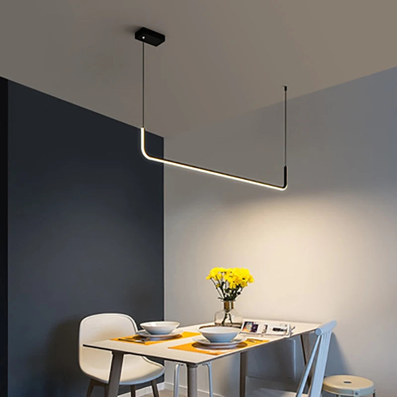 Gold Linear Strip Pendant Light