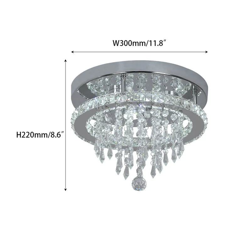 Modern K9 Led Crystal Ceiling Lamp Smart Chandelier Pendant Light Ring