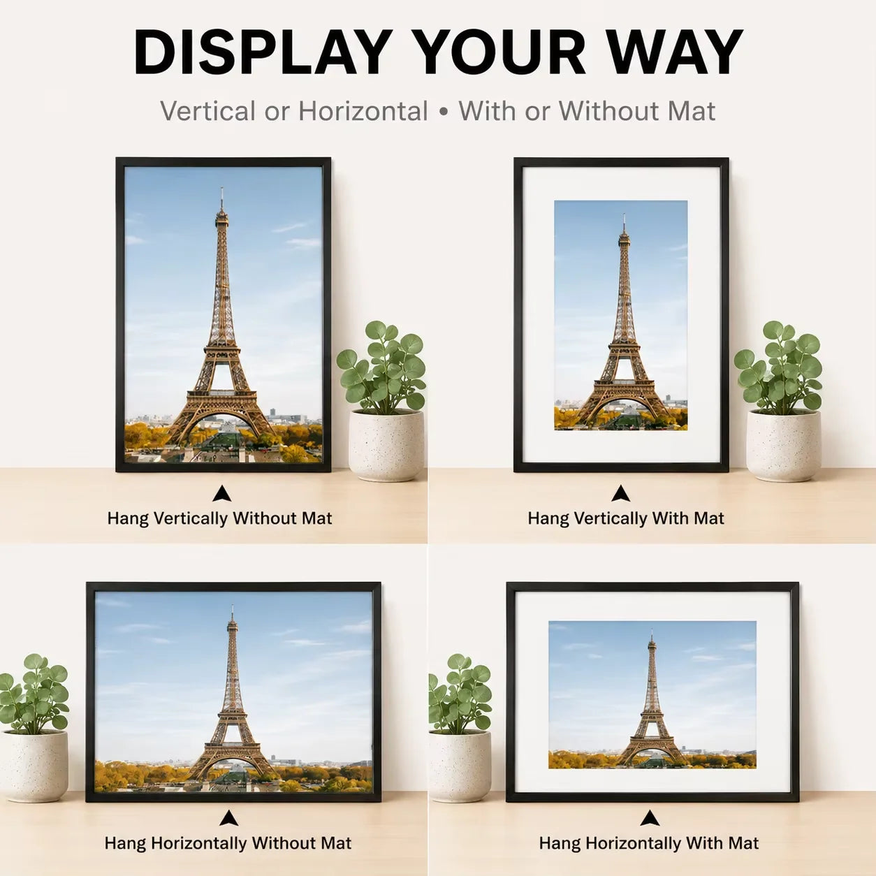 Black Aluminum Gallery Frame Set of 3