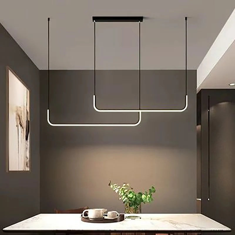 Gold Linear Strip Pendant Light