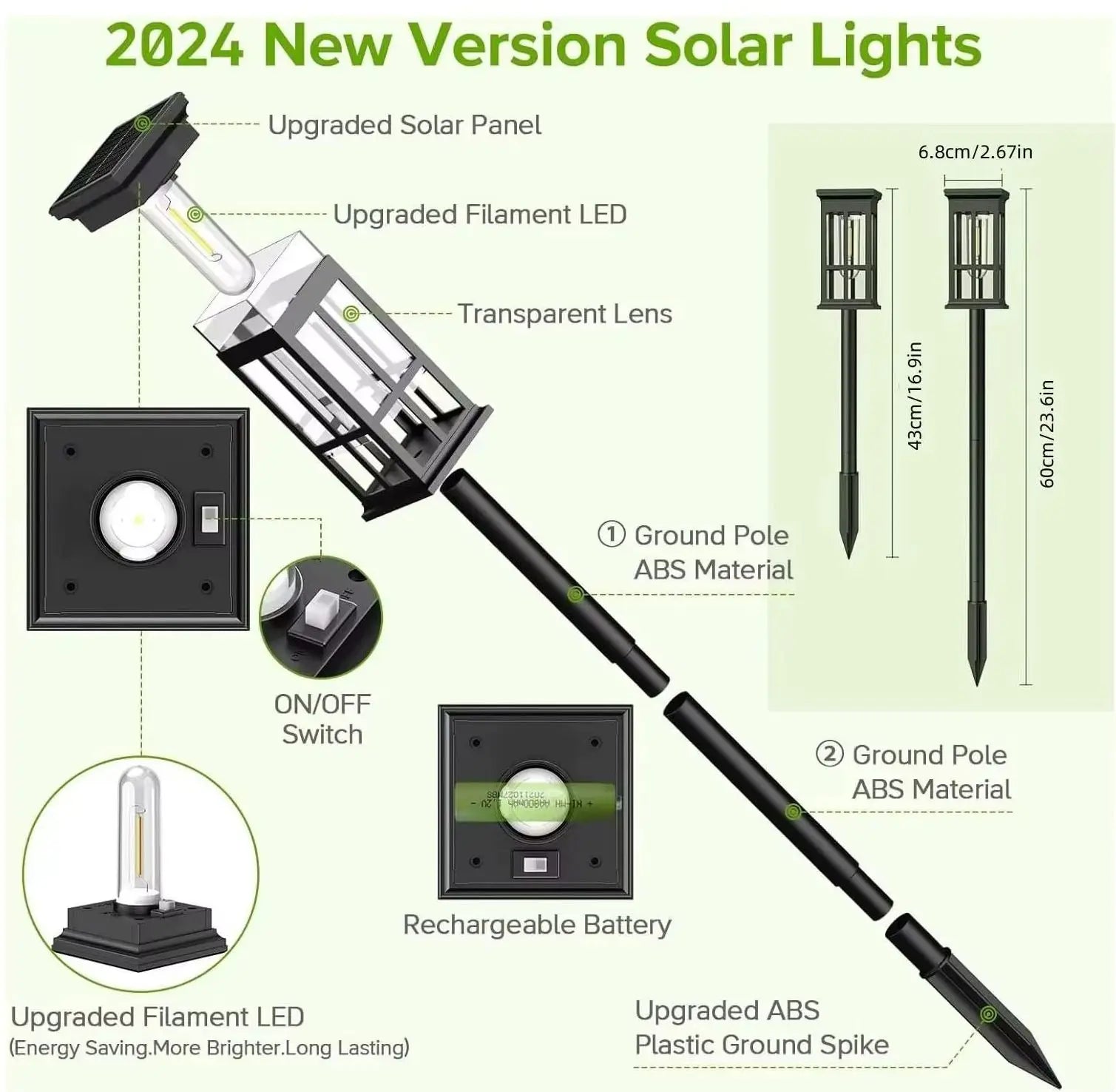 Solar Pathway Light Outdoor Solar Lamp Waterproof Landscape Lighting