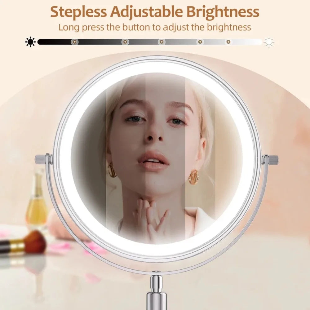 Lighted Makeup Mirror with 1X/10X Magnification, HD Tabletop