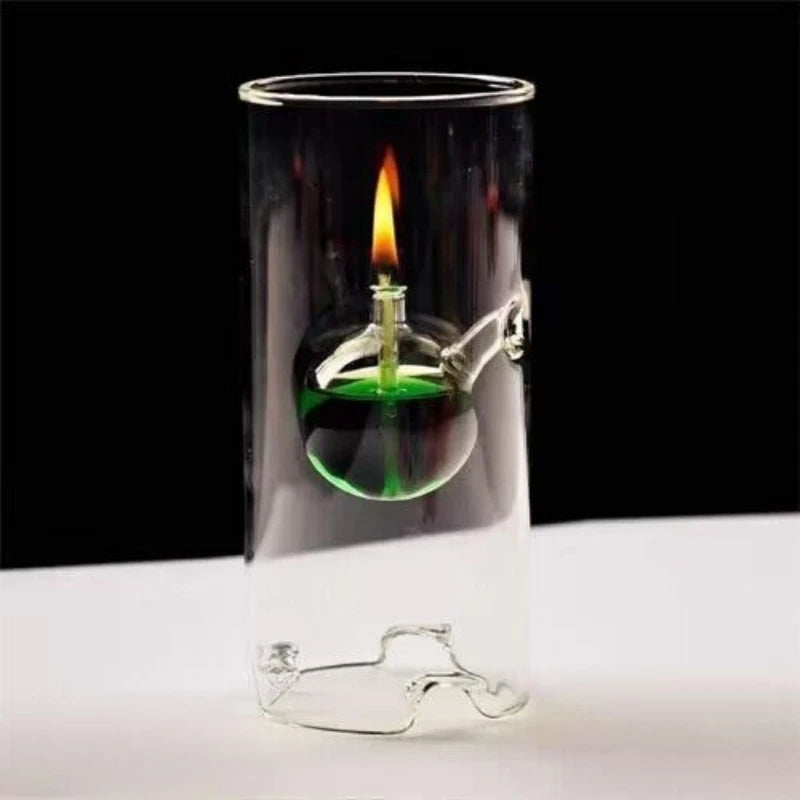 Vintage Glass Hurricane Candle Lamp
