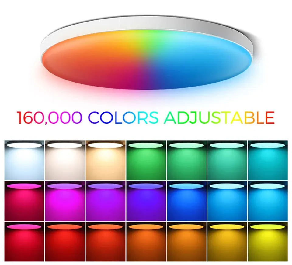 Smart WiFi Ceiling Light 24W 220V RGB Circular Ambient Lamp APP Control