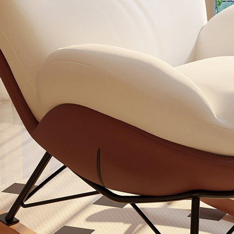 Nordic Half-wrapped Velvet Cat-Scratch Leather Iron Rocking Chair
