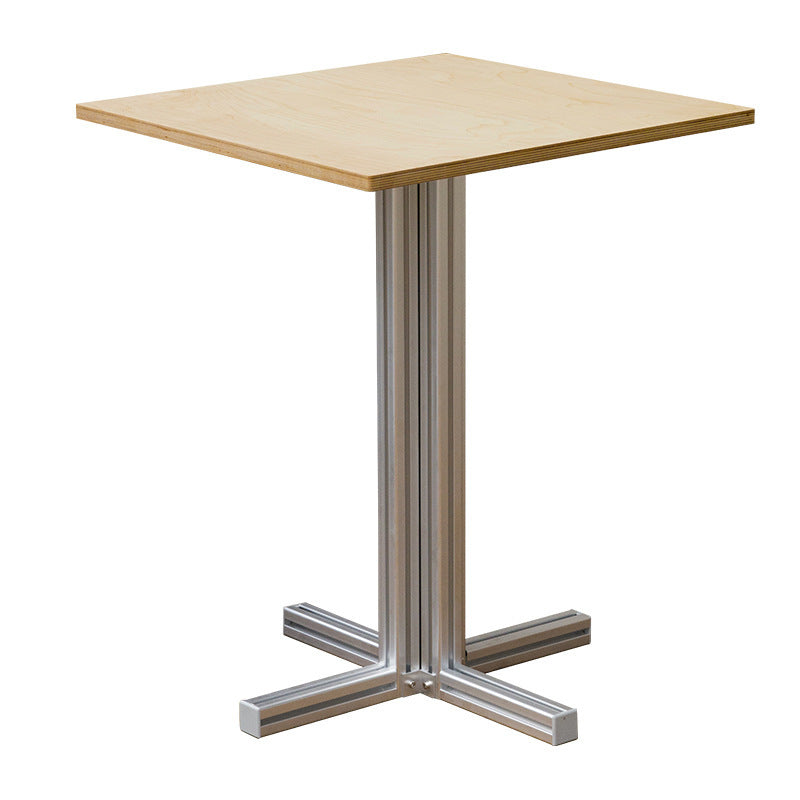 Modern Minimalist Birch Plywood & Aluminum Square/Round Coffee Table Water-Resistant For Indoor & Outdoor Use