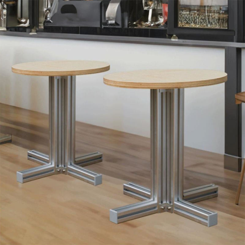 Modern Minimalist Birch Plywood & Aluminum Square/Round Coffee Table Water-Resistant For Indoor & Outdoor Use