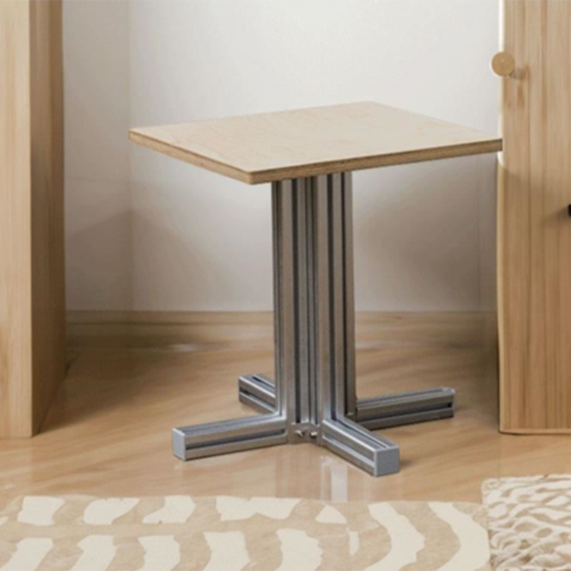 Modern Minimalist Birch Plywood & Aluminum Square/Round Coffee Table Water-Resistant For Indoor & Outdoor Use