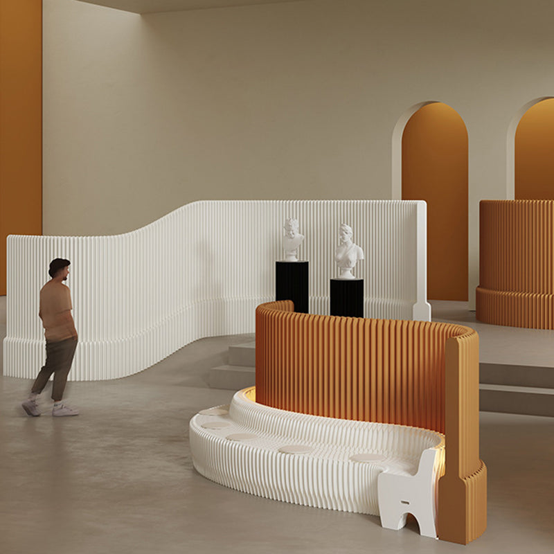 Contemporary Creative Rectangular Kraft Paper Extendable Waterproof Room Divider For Living Room