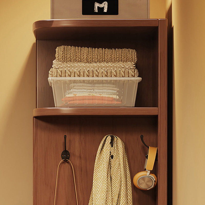 Modern Minimalist Rubberwood Rectangular Corner Shelf Unit With 7-Tier Storage For Bedroom & Living Room