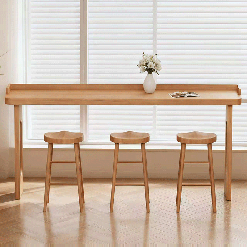 Modern Minimalist Solid Wood Rectangular Bar Table For Dining Room & Cafe