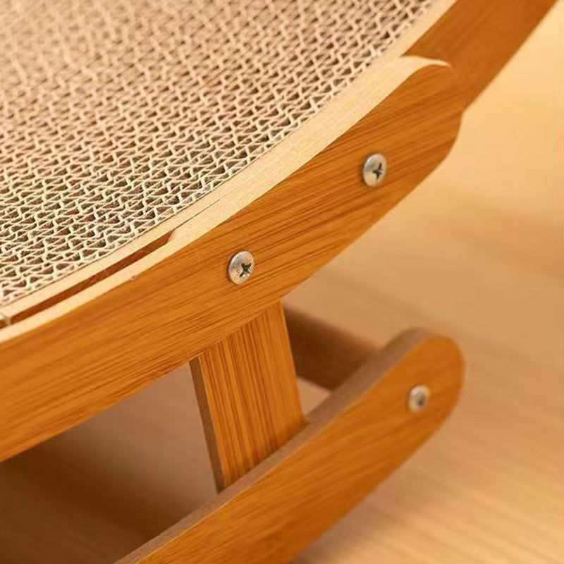 Modern Minimalist Curved Wooden Board Corrugated Paper Cat Rocking Chair For Living Room