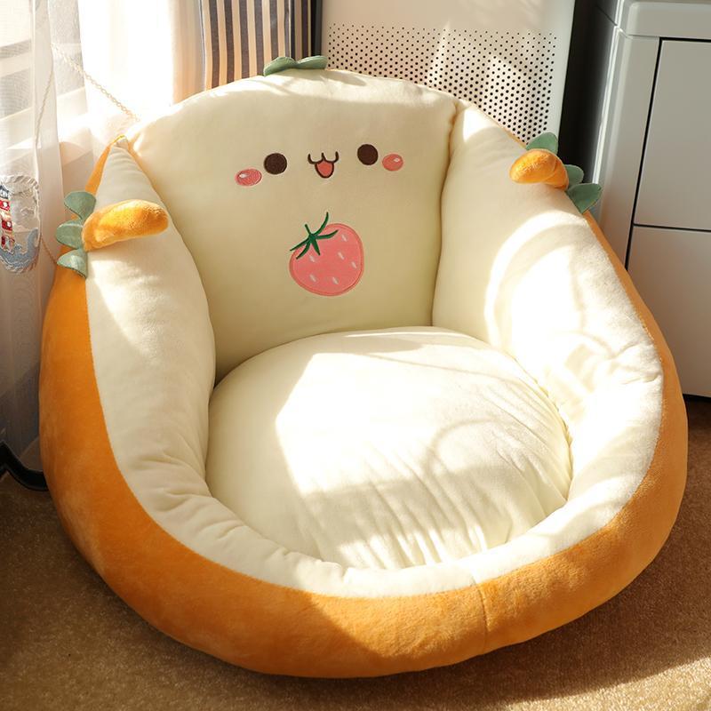 Creative Round Cartoon Cushion Sofa Backrest Armrest Removable