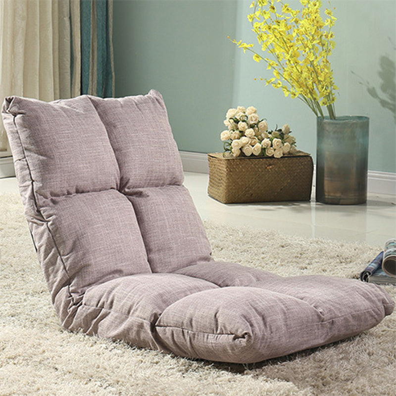 Fabric Cotton Metal Checkered Adjustable Backrest Lazy Chair Tatami