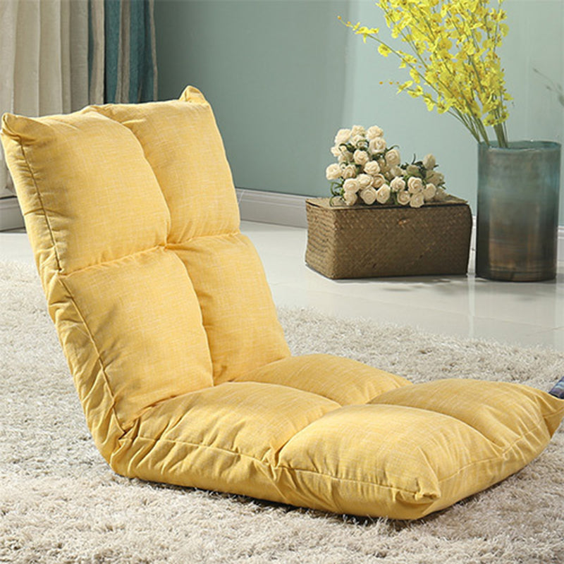 Fabric Cotton Metal Checkered Adjustable Backrest Lazy Chair Tatami