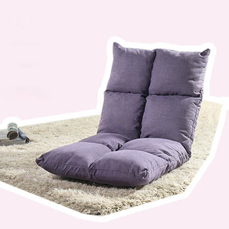 Fabric Cotton Metal Checkered Adjustable Backrest Lazy Chair Tatami