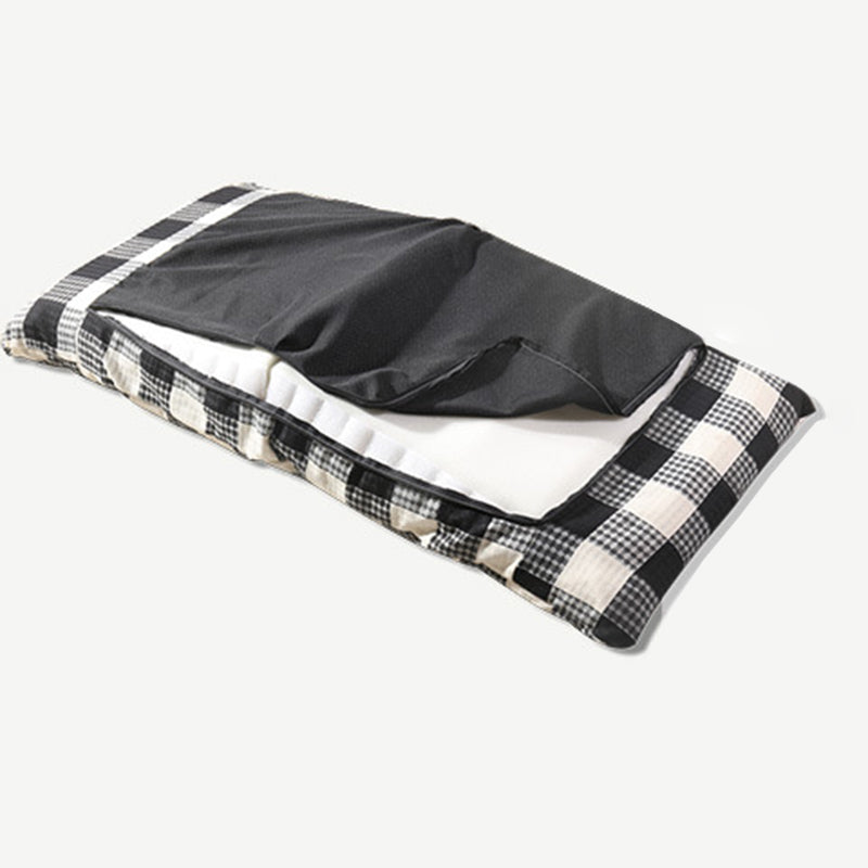 Fabric Cotton Metal Checkered Adjustable Backrest Lazy Chair Tatami