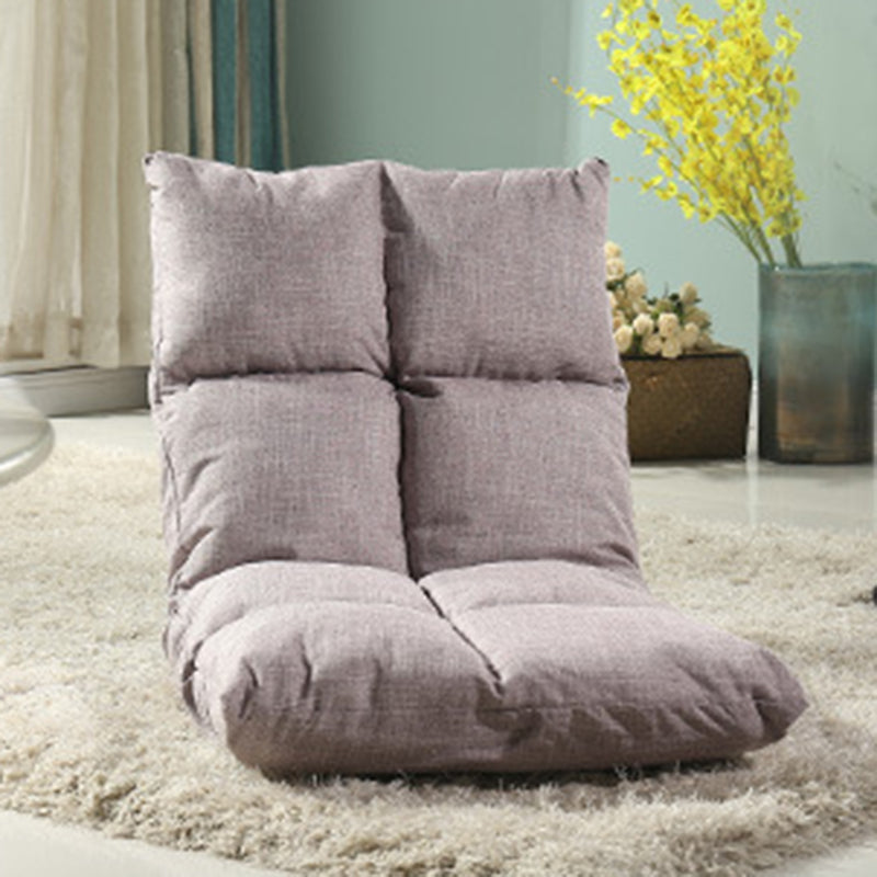 Fabric Cotton Metal Checkered Adjustable Backrest Lazy Chair Tatami
