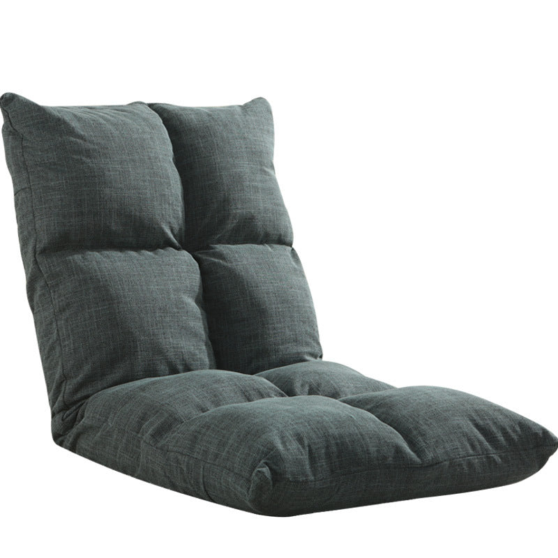 Fabric Cotton Metal Checkered Adjustable Backrest Lazy Chair Tatami