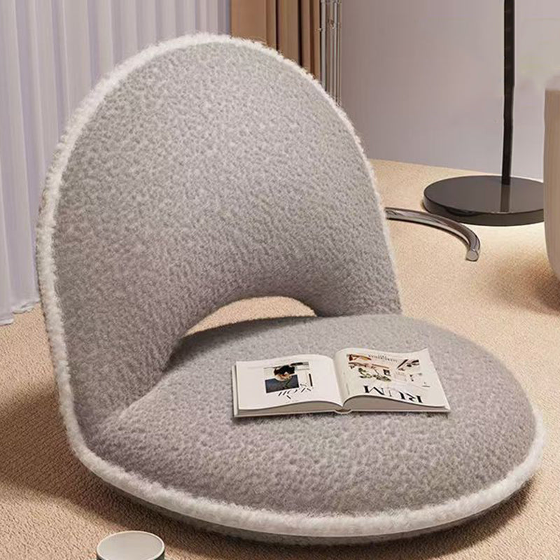 Modern Minimalist Oval Foldable Lambswool Corduroy Carbon Steel Accent Chair Backrest Armless For Living Room