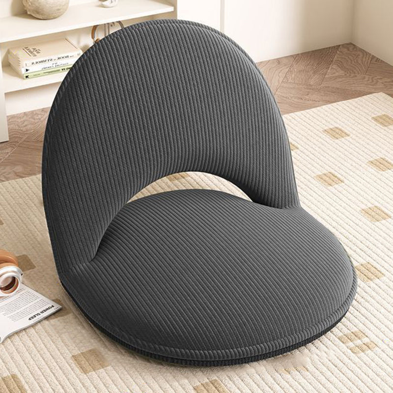 Modern Minimalist Oval Foldable Lambswool Corduroy Carbon Steel Accent Chair Backrest Armless For Living Room