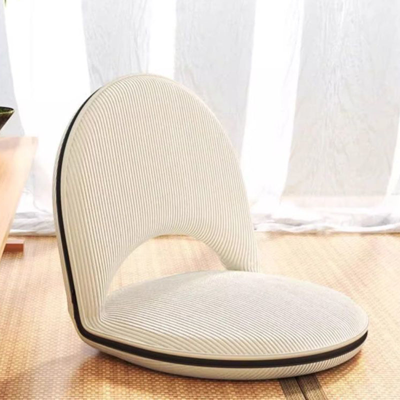 Modern Minimalist Oval Foldable Lambswool Corduroy Carbon Steel Accent Chair Backrest Armless For Living Room